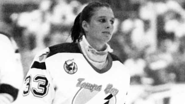 Manon Rheaume with the Tampa Bay Lightning